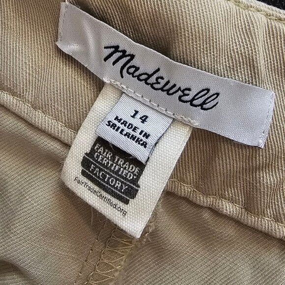 Madewell Womens The Harlow Wide Leg Pants, Linen, Lyocell, Tan, Hi Rise, Size 14 - Picture 3 of 10
